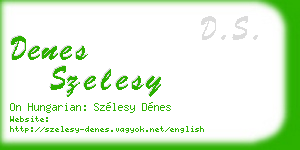 denes szelesy business card
